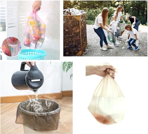 4 Gallon Bathroom Trash Bags,120 Count 6 Rolls Small Trash Garbage Bags, Strong Thin Material Disposable Trash Bags for Office, Home Waste Bin (4Gallon Gold, 120 Count) - color: 4Gallon Gold