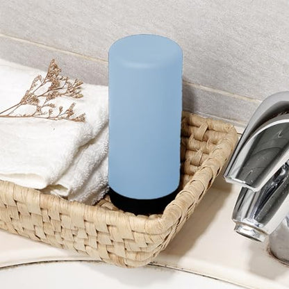 SYCOOVEN 8oz Refillable Dish Soap Dispenser, Soft Silicone Squeeze Bottle, Leakproof Liquid Container for Kitchen Soap, Shampoo, Lotion & Essential Oils (Blue)