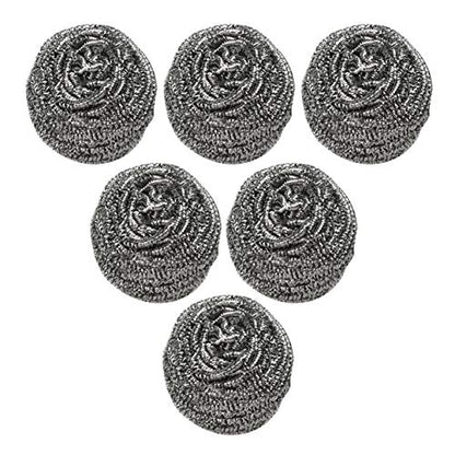 SCRUBIT 6 Pack Stainless Steel Scourers – Steel Wool Scrubber Pad Used for Dishes, Pots, Pans, and Ovens. Easy scouring for Tough Kitchen Cleaning. - size: 6 Count (Pack of 1)