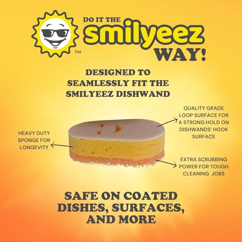 Smilyeez Caddy Combo, Sink Caddy, Smiling Handle, 2 Scrub Moji Sponges, Dishwand with 2 Mini Moji Sponges (Black) - style: Black - Mini Moji