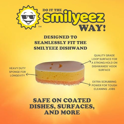 Smilyeez Caddy Combo, Sink Caddy, Smiling Handle, 2 Scrub Moji Sponges, Dishwand with 2 Mini Moji Sponges (Light Blue) - style: Light Blue - Mini Moji