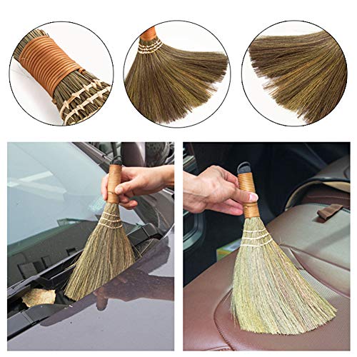 Handmade Straw Brooms for Sweeping, Natural Soft Straw Broom for Cleaning Indoor-Outdoor, Office, Sofa, Floor Car, Decor Idea -12 X 8 Inches (1 PC)