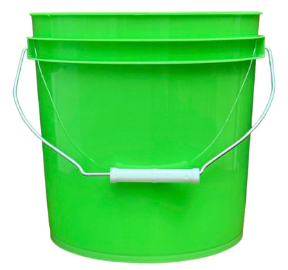 House Naturals 2 Gallon Food Grade - BPA Free Made in USA Buckets Lime Color pails with Screw On Gasket Lids (1, Lime - White lids) - color: Lime - White Lids