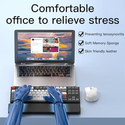 Ergonomic Keyboard Wrist Rest Cleaning Kit, 22 in 1 Cleaning Kits Wrist Rest for Keyboard, Non-Slip Springy Sponge Keyboard Rest Pad with Deep Cleaning Cleaning Tools for Earbuds, Lens, Charging Port - color: Black