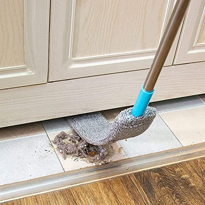 Retractable Gap Dust Cleaner Under Appliance Microfiber Duster Dust Brush with Extension Pole (36 to 49 inches) Cleaning Duster for Bed High Ceilings Furniture Bottom Household Gap Duster Gray - style: 1PC Flat Duster with 2 cloths