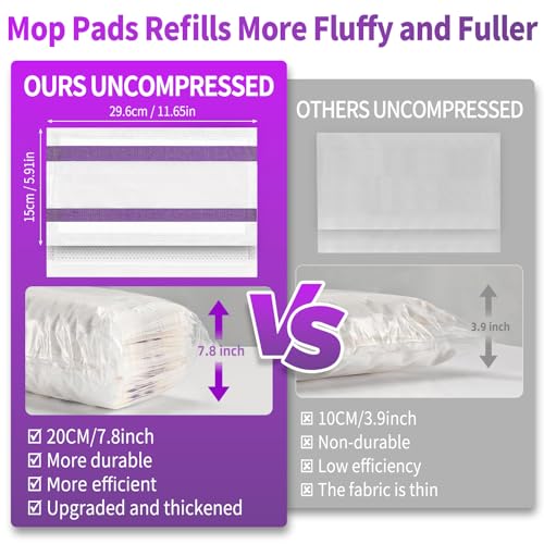 40 Counts Disposable Mop Pad Refills for Swiffer Wet Pads Refill, Replacement for Swiffer Wet Jet Pads Disposable Pad Hardwood Floor Spray Mop Pads Refills, Thickness & Absorbent - size: 40PC