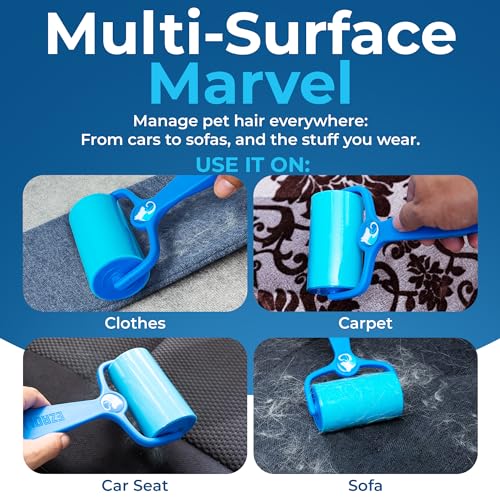 PetLovers EzRoll Reusable Lint Roller - Sticky for Life & Multi-Purpose Pet Hair, Dust, & Lint Remover for Clothing, Upholstery, & Cars - Sustainable, Washable & Efficient - size: Standard