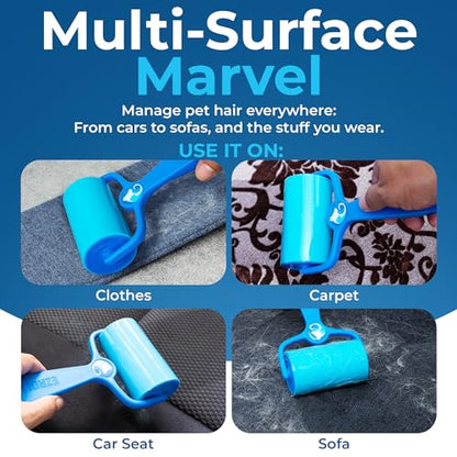 PetLovers EzRoll Reusable Lint Roller - Sticky for Life & Multi-Purpose Pet Hair, Dust, & Lint Remover for Clothing, Upholstery, & Cars - Sustainable, Washable & Efficient - size: Standard