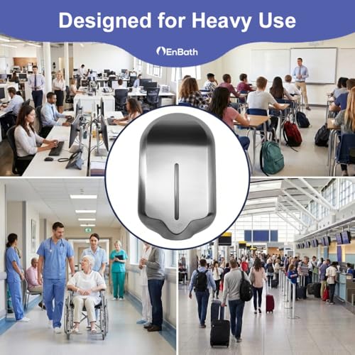 Automatic Soap Dispenser Wall Mount with Extra Large 40oz Capacity & Premium Grade 304 Stainless Steel - Touchless Commercial Hand Soap/Sanitizer Dispenser for Bathrooms (ADA Compliant) by EnBath