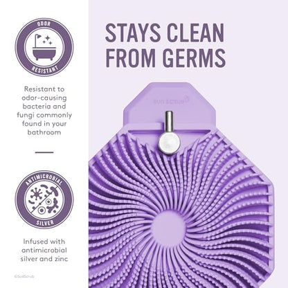 Sud Scrub® Antimicrobial Shower Hook, Self Adhesive Hooks for Shower Wall, Heavy Duty Removable Wall Hooks, Stick On Hooks for Hanging, Bathroom Towel Hook (Purple) - color: Purple