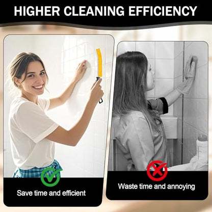 4PCS 23 * 2cm Crevice Cleaning Brush Set for Window Tracks Kitchen Use, Household Scrub Brushes with Handle Daily Clean(Multicolor) - color: White,yellow,red,green