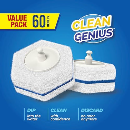CleanGenius Disposable Prefilled Toilet Cleaning Scrubbers (60 Count) - size: 1 Count (Pack of 60)