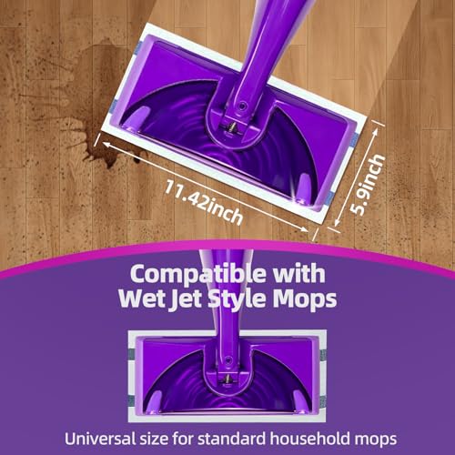 Disposable Wet Jet Pad Refills Compatible with WetJet Spray Mop, Strong Dirt Locking and Water Absorbent, for Multi-Surface Floor Cleaning, Kitchen Bathroom Hardwood Wood Floors, 5.9"×11.4" 60 Pack