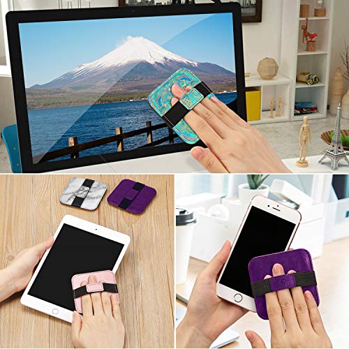 Fintie Screen Cleaning Pad, [4 Pack] Soft Cloth Wipes Screen Cleaner with Elastic Strap for iPad, iPhone, MacBook, Tablets, Laptop (Shades of Blue) - color: Shades of Blue