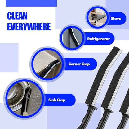Crevice Cleaning Brush, Multifunctional Hard Bristle Crevice Cleaning Grout Brush, Bathroom Gap Scrub Brush, Crevice Cleaning Brushes for Household Use (3)