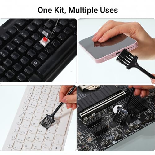 7 PCS Keyboard Cleaning Kit Mechanical Keycap Puller and Switch Puller Tool with Tweezers Precision Brushes Maintenance Set for Hot Swappable Gaming Keyboards Computer PC Laptop