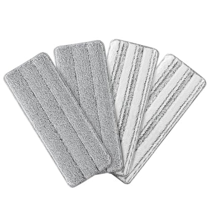 Microfiber Mop Pads, Reusable Mop Pads for Wood Floor, Compatible with JOYMOOP Mop and Bucket Set, Wet Pads Refill - 4 Pack - color: 4 Pcs 13" - 2 Grey + 2 Stripe