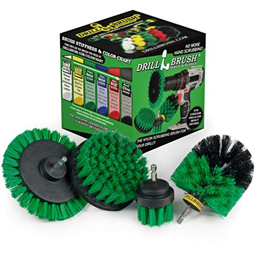 Drillbrush Green – Drill Power Kitchen Scrub Brush Kit – Oven Cleaning Drillbrush Attachment – Drill Scrubber Attachment for Dishes – Stove Cleaning Brush for Drill - color: Green
