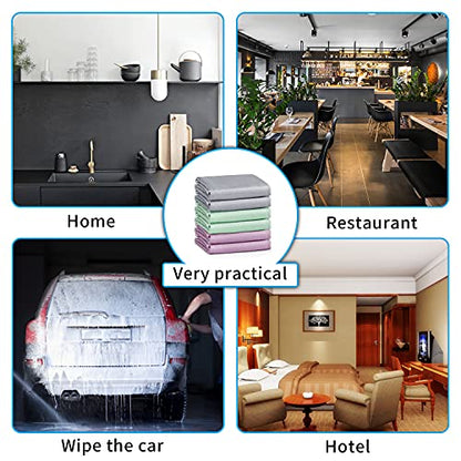 Fish Scale Streak Free Magic Glass Window Car Mirror Microfiber Cleaning Cloth Cleaner Cloths,Lint Free Stainless Steel Windshield Shower Cleaning Cloth,Miracle Polishing Towels Shiny Wipes,Pack 6,Mix - color: Mix
