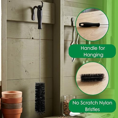 Songbird Essentials Extra Long Bottle Brush - 24-Inch Handle Cleaning Brush with Nylon Bristles - Extended Reach Cleaner for Narrow Neck Bottles, Tube Feeders & Insulated Containers - size: 24 inches