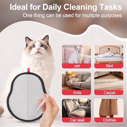 Pet Hair Removal Glove - Magic Brush Electrostatic Mitt for Dogs & Cats, Reusable Grooming Gloves - Dog Hair Remover Tool with 5-Finger Design for Couch, Carpet, Furniture, Laundry & Clothing - color: Red