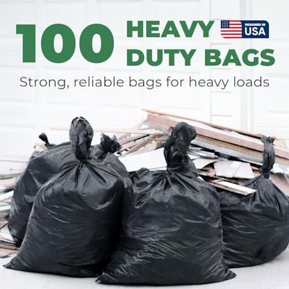 EconoHome 55-60 Gallon Contractor Garbage Bags - 2.8 Mil Extra Thick Heavy Duty Trash Bags for Construction, Lawn & Yard Cleanup, Demo & Commercial Use - Made in USA - Extra Large, 38x53" - 100-Count - style: 100 pack