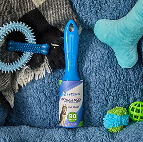 PetLovers Extra Sticky Lint Roller Single Unit 90 Sheets for Pet Hair Removal, Dog and Cat Lint Remover (1 Pack) - size: 1pack