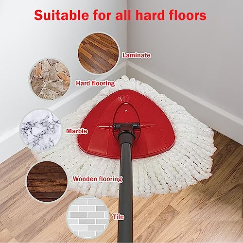 Spin Mop Replacement Head Mop Refill Compatible with Oceda Triangle Swivel Mops Microfiber Swivel Mop Refill,Deep Clean,Machine Washable and Easy to Replace - color: White, size: 6 Count (Pack of 1)