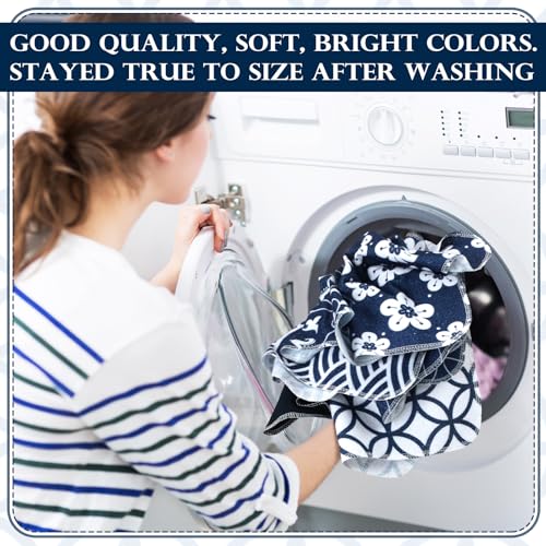 36 Pack Japanese Reusable Cleaning Cloths Washable Cotton Kitchen Towels for Home (Blue) - color: Blue, style: Asian