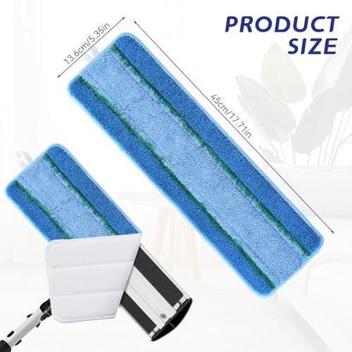 Upgraded Replacement Microfiber Mop Pads for Rubbermaid Commercial 18 Inch Mop 17 Inch Mop, Reusable Wet & Dry Commercial Cleaning Flat Mop System 18" 17" Refill Head for Multi-Surface Floor-2 Pack - color: Rm-blue Upgrades Blue 2pack