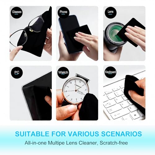 MUBUY-GOL 2 Pack Microfiber Liner Cleaning Cloth 13" with Screen Keyboard Imprint Protection, Laptop Keyboard Protector Compatible with MacBook Neo/Pro/AIR 13" and MacBook Pro 14"-Black - color: Black（2 Pack）, size: 11.4" x 7.7"