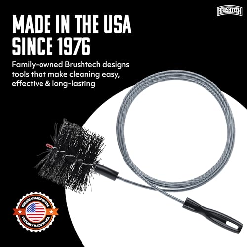 Brushtech Dryer Vent Cleaning Brush - 10-Foot Flexible Duct Cleaning Tool with Non-Kinking Spring for Lint Removal, Improved Airflow, Safer Dryers - Made in the USA, House Maintenance Supplies