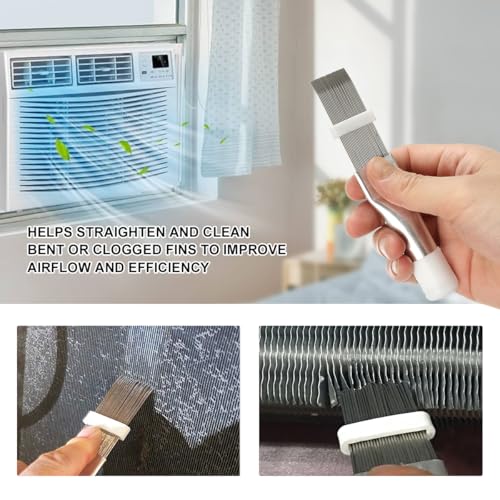 LANMU AC Coil Cleaner Brush Fin Comb, Air Conditioner Cleaning Brush Straightening Tool for HVAC/AC Evaporator, Condenser, Radiator
