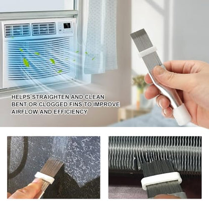 LANMU AC Coil Cleaner Brush Fin Comb, Air Conditioner Cleaning Brush Straightening Tool for HVAC/AC Evaporator, Condenser, Radiator