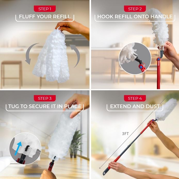 O-Cedar Flex & Catch Heavy Duty Dusting Refills (10 Count) | Disposable Duster Refill | Traps 3X More Dust Than Traditional Feather Duster - size: 10 Refills