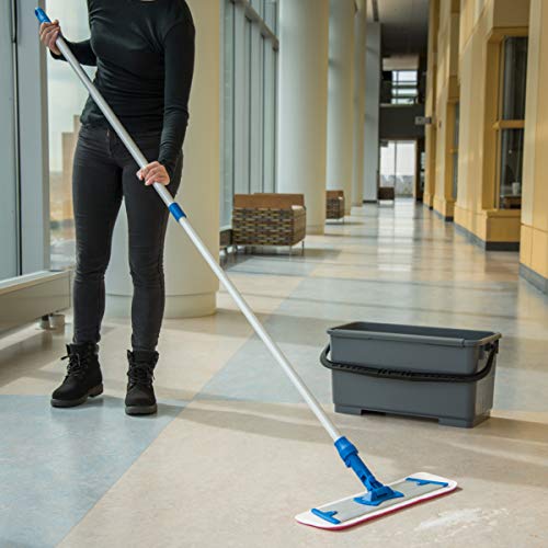 Carlisle FoodService Products Telescopic Mop Handle for Flat Head Mops for Floor Cleaning, Home, Kitchen, Restaurants, Office, And Janitorial Use, Aluminum, 43 - 70 Inches, Silver - size: 1