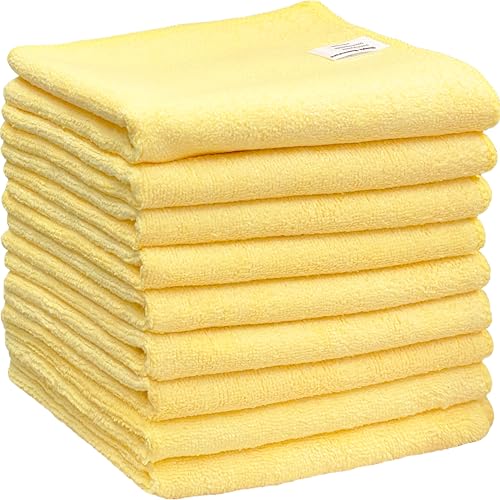Simple Houseware 9-Pack Microfiber Cleaning Towels, Heavy-Duty & Reusable Cloths for Home, Kitchen, and Car, 16" x 24", 325 GSM - size: 9 Pack