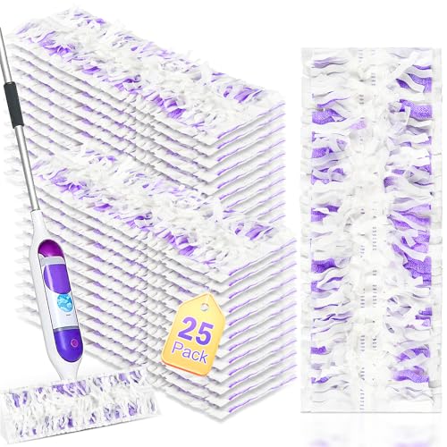 25 Pack Disposable Mop Pads for PowerMop Multi-Surface Floor Mop, Mopping Pad Refills for Floor Cleaning - size: 25*Purple