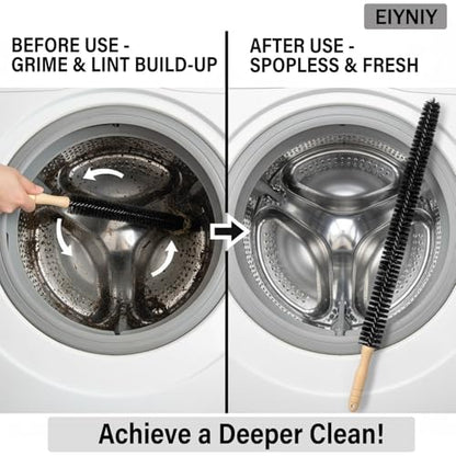 Dryer Cleaner Vent Brush Long Flexible Dryer Vent Cleaner with Wood Handle and Refrigerator Condenser Coil Brush Long Flexible Refrigerator Coil Cleaning Brush (EY-008) - color: Ey-008