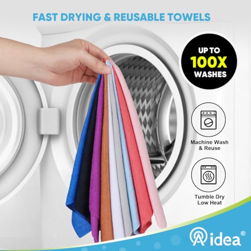 AIDEA Microfiber Cleaning Cloth Roll, 50PK, Reusable Paper Towels Tear Away Cloth, Microfiber Towels for Cars, Lint Free Cleaning Rags for House, Kitchen, Window, 11.5"×11.5", Purple - color: Purple