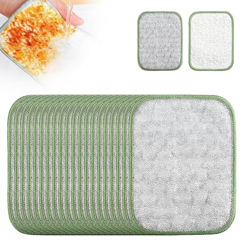 Multipurpose Wire Dishwashing Rags for Wet and Dry, 2026 Reusable Metal Scrubbing Pads Sponge Cloths Towels Clean, Non Scratch Wire Dishcloth for Kitchen, Sinks, Pots, Pans (20pcs) - color: 20pcs