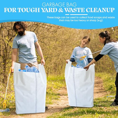 Heavy Duty Contractor Trash Bags with Handles – 52 Gallon, 40 Count | 3 MIL Thick, Extra Large Garbage Bags for Yard Waste, Construction, Lawn & Commercial Use | Secure Branded Knot for Easy Handling