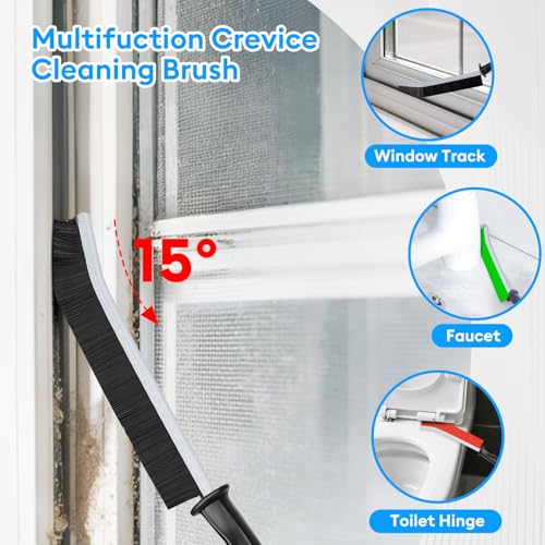Crevice Cleaning Brush, Thin Hard Bristle Crevice Cleaning Tool Supplies for Tight Place, 11Pcs Small Household Use Cleaning Set for Kitchen, Gout, Gap, Corner, Window Track, Cup, Teapot, Bottle