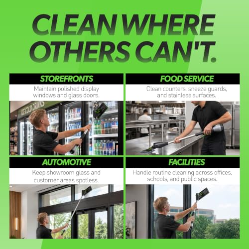 IPC Eagle Cleano 2-Foot Window & Surface Cleaning System Integrated Water Misting Globe with Microfiber Cleaning Tool for Glass, Mirrors, Counters & Commercial Facilities - size: 2'