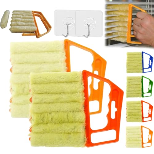 All-Purpose Washable Cleaning Brush – Blinds, Ac Vents & Window Tracks, Blind Cleaner Duster Tool, 7-Finger Microfiber Dusting Tool, Blind Cleaner Brush Set, for Home, Car, Ac, Sliding Doors (B) - color: B