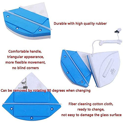 Double-Sided Magnetic Glass Wiper Cleaner Magnetic Force for Double Glazed Windows Magnetic Window Cleaner Wiper for Glass Thickness 30-40mmGlass Washing Cleaning Tool Brush
