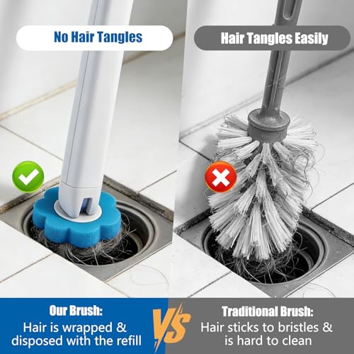 120 Count Disposable Toilet Brush Refills,Toilet Cleaner Refill Pads Disposable Toilet Cleaning System Prefilled Cleaning Fluid Sponge Heads for Toilet Bowl, Sink & Bathtub Cleaning - size: 120 refills