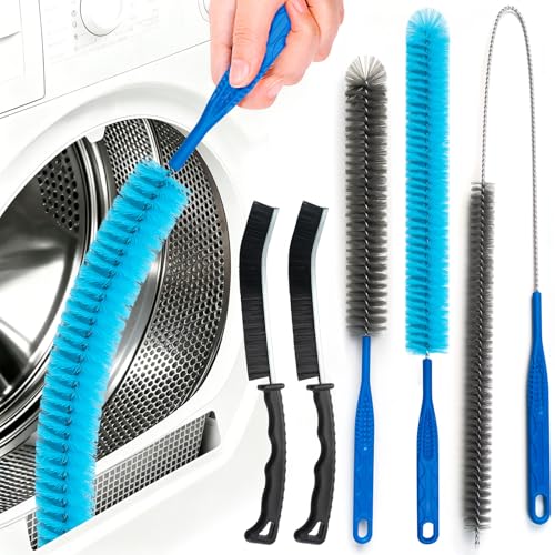 Dryer Vent Cleaner Kit - Long Dryer Vent Cleaning Brush, Dryer Lint Cleaner Remover Refrigerator Long Coil Cleaning Kit - Appliance Brush - AC Cleaning Brush Set for Household Tools