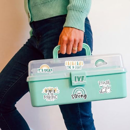 Mifoci Green Ivf Medication Organizer Gift Caddy 3-layer Plastic Dividing Storage Box with Spacers Ivf Meds Must Haves Organize Supplies Womens Home Utility Box - color: Green