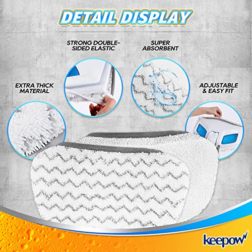 KEEPOW Steam Mop Replacement Pads 2 Pack Compatible with Bissell Powerfresh Steam Mop 1940 1806 1544 2075 2685A 2181 2814 Series 19402 19404 19408 19409 1940A 1940F 1940Q 1940T 1940W B0006 B0017 2075A - color: 1+1 Pack